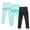 Mint Green, variant on 3 Pack Girls Cotton Leggings High Waist Casual Trousers Solid Color Kids Ankle Tights with Pockets