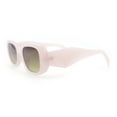 thumbnail image 5 of Womens Mod Bold Geometric Bevel Narrow Rectangle Minimal Plastic Sunglasses Pink - Brown, 5 of 6