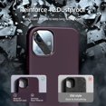thumbnail image 4 of [5 in 1 for iPhone 12/iPhone 12 Pro Case, with 2 Pack Screen Protector + 2 Pack Camera Lens Protector, Liquid Silicone Slim Shockproof Protective Phone Case [Microfiber Lining] (Dark Purple)……, 4 of 14