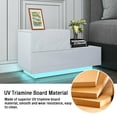 thumbnail image 3 of 2 Drawers Nightstand, with RGB 20 LED Light Mode, Modern Home Furniture decor - High Gloss, White/Black, 3 of 9
