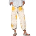 thumbnail image 1 of Pantalones de Mujer Traje Verano Cómodo de Moda Impreso Pantalones Recortados, Pantalones Elásticos Casuales, 1 of 5