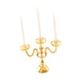 thumbnail image 5 of Dualoai 1/12 Dollhouse Candle Holder Doll House Candlestick Pretend Play House Toys Cute Candelabra Model for Fireplace Bedroom Decor Gold and White, 5 of 9