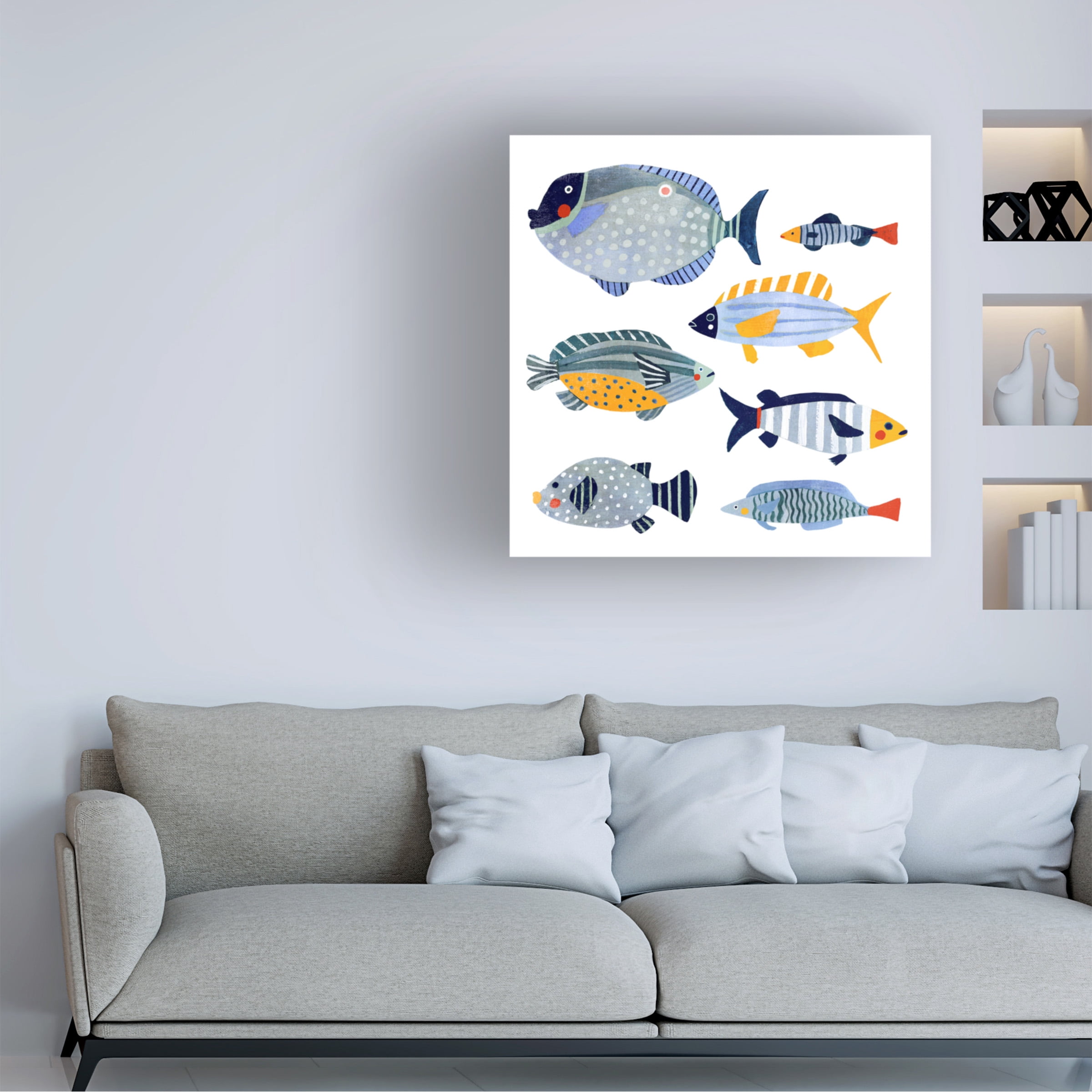 Victoria Barnes 'Patterned Fish I' Canvas Art