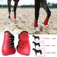 thumbnail image 4 of 1 par de botas para caballos con tendones de salto para patas delanteras y traseras, protección segura para las patas. Pata trasera roja XL, 4 of 9