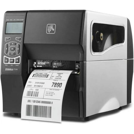 Restored Zebra Technologies ZT23042-T01200FZ Series ZT230 4" TT Tabletop Printer, 203 dpi Resolution, Tear, Power Cord with US Plug, Serial/USB/Internal net Print Server 10/100/Ethernet, ZPL (Refurbished)
