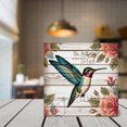 thumbnail image 2 of Hummingbird - Be Still and Know That I am God Rustic Religious Wood Box Sign, Spring Art Blocks, Farmhouse Wood Box Sign, Tabletop Shelf Home Decor 5"x5", 2 of 6