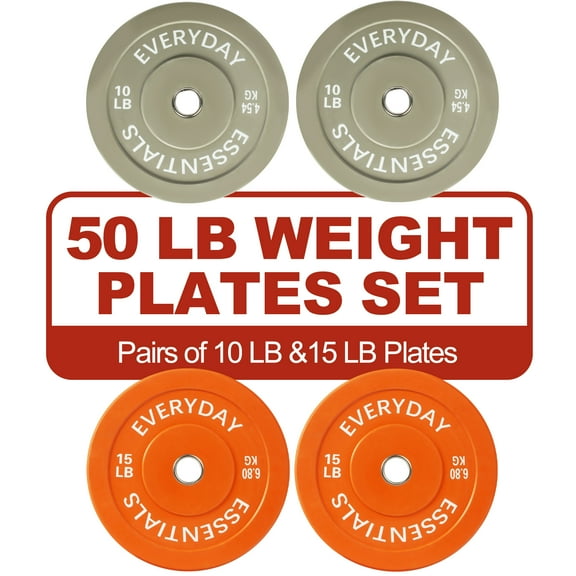 FlexWave 2-Inch Olympic Bumper Weight Plate Set,with Steel Hub, Multicolored, Multiple Sizes, for Strength Training & Home Gym