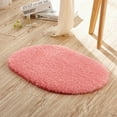 thumbnail image 3 of Naierhg Water Absorbent Oval Plush Non-Slip Floor Mat Rug Living Room Doormat Carpet Watermelon Red, 3 of 8