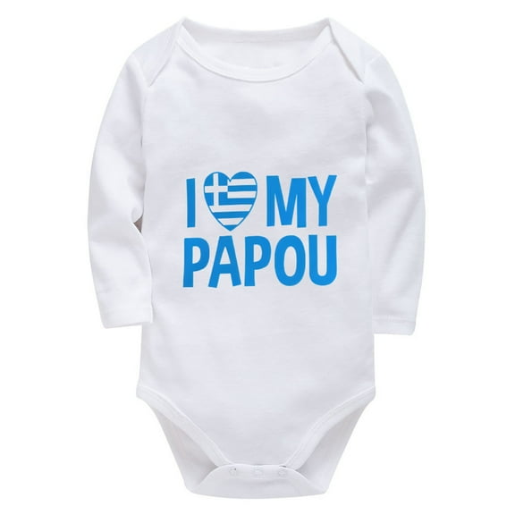 I Love My Papou Babys First Outfit Hospital Long Sleeve Going Home Outfit Baby Boy White Baby Clothes for Boys 0-3 Months