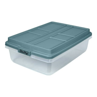 Hefty 72-Quart HIRISE Clear Storage Container with Divider, Smoke Blue Lid  - Sam's Club