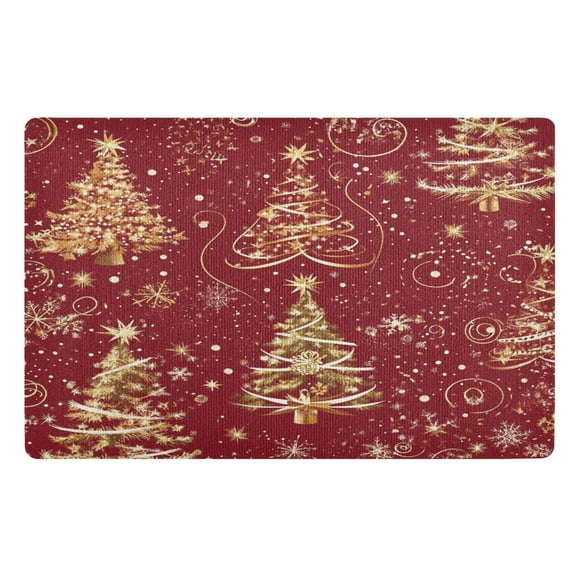 BZSMCE Floor Mats 32x20in Christmas Trees with Sonwflake Pattern Creativity Doormats