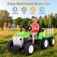 thumbnail image 2 of Farmdex 24V Ride on Tractor with Detachable Trailer, Ride on Toys for Kids w/ Remote Control, Electric Cars for Kids, LED Lights, Bluetooth, Music, MP3, Green, 2 of 8