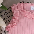 thumbnail image 5 of kaprioy Toddler Girl Clothes Toddler Baby Girl Summer Outfit 9 12 18 24 Months 2T 3T 4T Round Neck Lace Sleeve Tank Top and Skirt 2 Pcs Clothes Set, 5 of 6