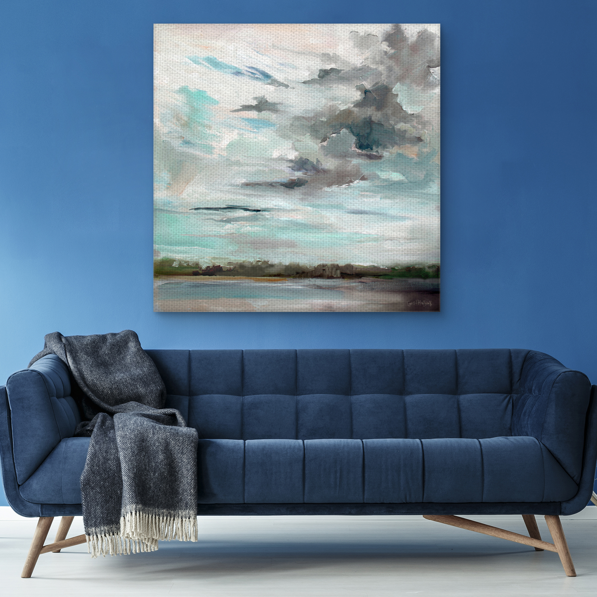 Masterpiece Art Gallery Cloudy Days Landscape Canvas Art Print 35" x 35"