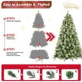 thumbnail image 2 of 7.5Ft Prelit Artificial Christmas Tree with 92 Pinecones, 1590 PVC & Pine Needles Mixed Fake Tree, 450 Warm Yellow Lights, Metal Base, Easy Installation, Holiday Decor, 2 of 8