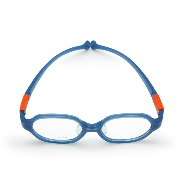 Kids Optical Glasses Rounded Square Frame TR90 Size 41 Elastic Strap Retainer Flexible Bendable Boys Girls 2-3Y