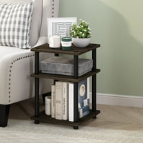 Furinno Turn-N-Tube Easy Assembly Multipurpose Shelf, Brown Walnut/Black