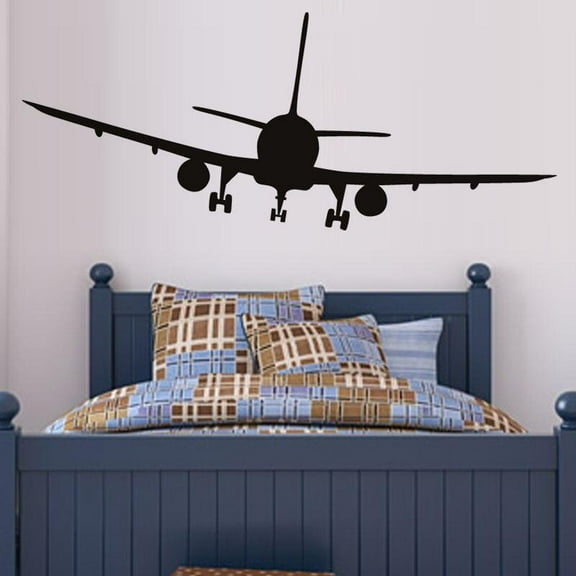 Commercial Airliner Wall Decal Removable Home Decor Airplane Silhouette Wall Stickers For Bedroom Art Vinyl Living Room 110x44cm