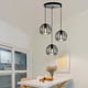 thumbnail image 1 of Lámpara de barra industrial E27 de 3 luces con suspensión en forma de jaula contemporánea, color negro, para cocina, comedor y barra, 1 of 5