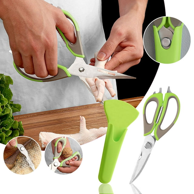 LPSSTORE Kitchen Shears Ultra Sharp Stainless Steel Multifunctional Stainless Steel Kitchen Detachable Shears Heavy Duty Meat Scissors Chicken Poultry Fish Herbs Food Scissors