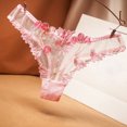 thumbnail image 3 of Tanga de encaje transparente para mujer, lencería Sexy con flores bordadas, ropa interior tentación de cintura baja, Tanga sin costuras, 3 of 5