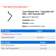 thumbnail image 2 of Lower Radiator Hose - Compatible with 2006 - 2007 Chevy HHR, 2 of 2