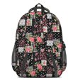 thumbnail image 3 of Pioneer Flower Floral Print Pattern Backpack for School, Cute School Bag with Adjustable Shoulder Straps and Padded Back, 16.9"x12.6"x5.9", 3 of 4