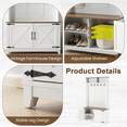 thumbnail image 5 of Erinnyees 68" Farmhouse Hall Tree, Entryway Bench, with Bench and Shoe Storage, Coat Rack, 2 Open Compartments, 5 Coat Hooks, Adjustable Shelf, 5 of 6