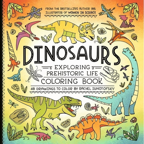 Dinosaurs Coloring Book: 40 Drawings to Color, (Paperback)