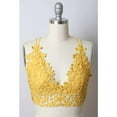 thumbnail image 2 of Womens Crochet Daisy Longline Bralette (Yellow, Large), 2 of 3