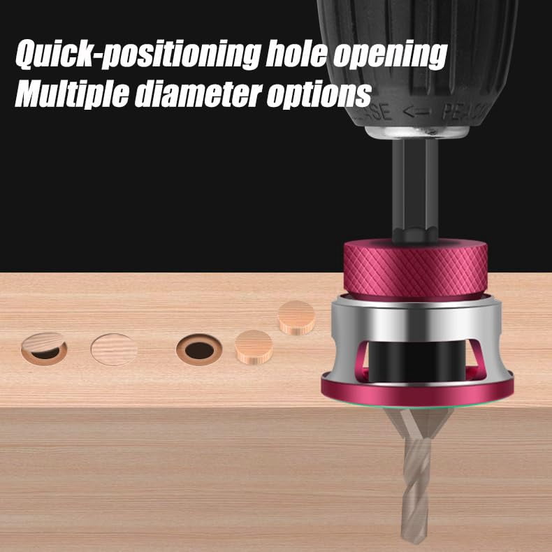 Two-Flute Counterbore with Depth Stop, Countersink Drill Bits Set, 4PCS Four-Flute Tapered Drill Bits and Adjustable Depth Stop Collar, for Woodworking, Cabinetry, DIY,Gold