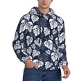 thumbnail image 2 of Wukai White Leaves Print Men Hoodies Fleece Sweatshirts Long Sleeve Sweaters Pullover Fall Outfits Winter Clothes-XX-Large, 2 of 7