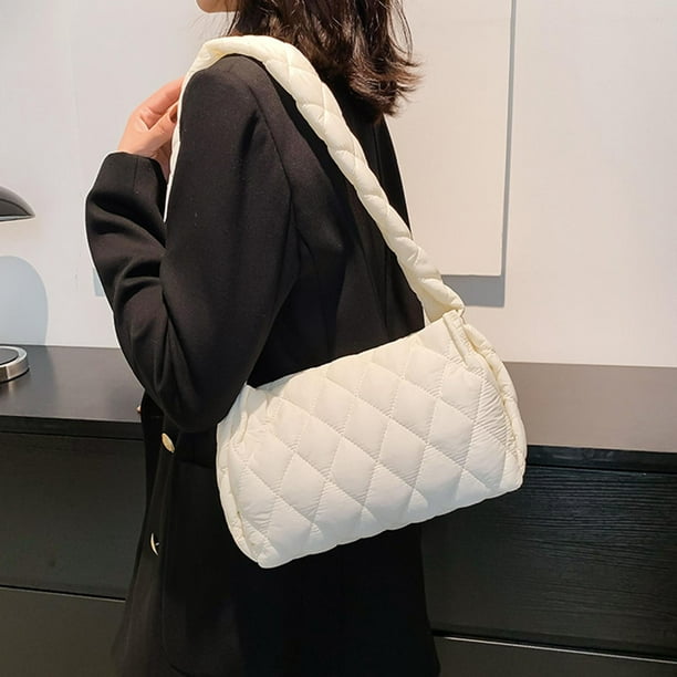 Ladies Shoulder Bag Purse Wallet Small clutch Classic Stylish Handbag for  Travel White 