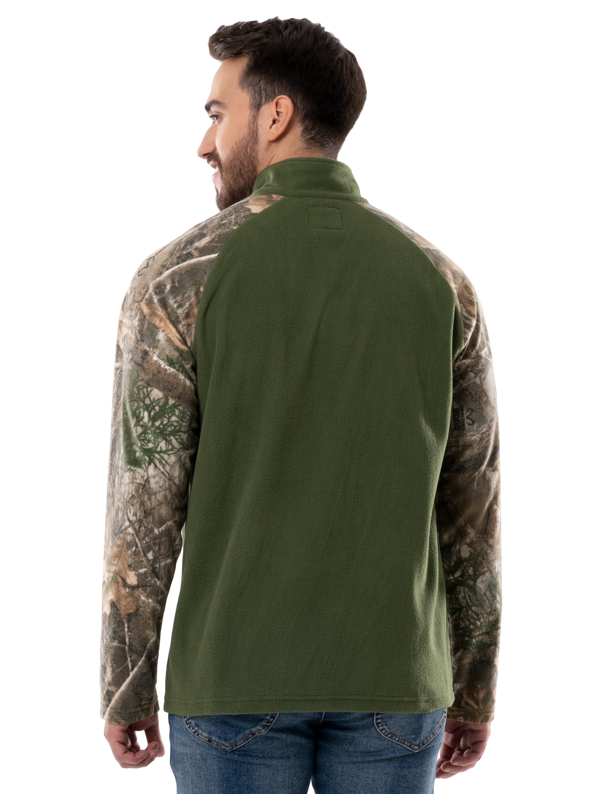 Realtree Mens Microfleece Quarter Zip Pullover