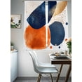 thumbnail image 4 of Navy Blue Burnt Orange Sheer Curtains 63 Inch Length 2 Panels Set for Living Room/Bedroom, Artwork Geometric Contemporary Semi Curtain Sheers Drapes Rod Pocket Curtains Window Treatment 52''x63''x2, 4 of 7