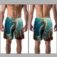 thumbnail image 3 of luoweisi Men's Beach Shorts Quick Dry Swim Trunks with Mesh Lining Seahorse L, 3 of 5