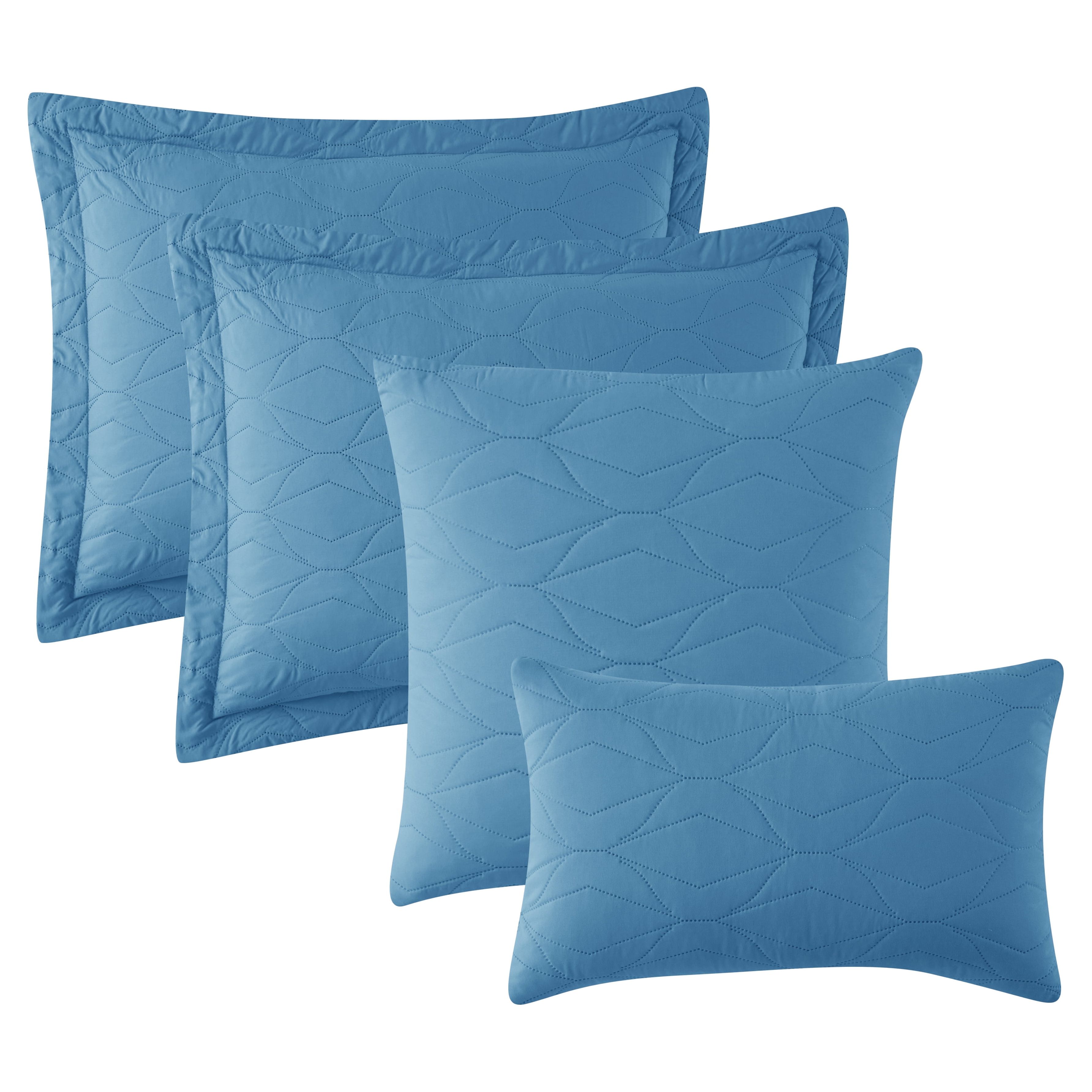 Clara Clark Quilt Set Queen Bedspread, 5-Piece Ellipse Weave Lightweight Coverlet, Blue Heaven - image 4 of 5
