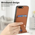 thumbnail image 6 of Magnetic Carbon Fiber Case for iPhone 8 Plus / iPhone 7 Plus with Holder Kickstand, Fiber Texture Wallet Phone Case with Card Holder Durable Military Grade Protection Cover, Brown, 6 of 10
