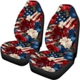 thumbnail image 5 of Uourmeti Vintage American Flag with Hibiscus Floral Print Car Seat Covers 3 PCS, Car Seat Covers Full Set Polyester Easy to Install Breathable for Truck Cars Sedans, 5 of 10