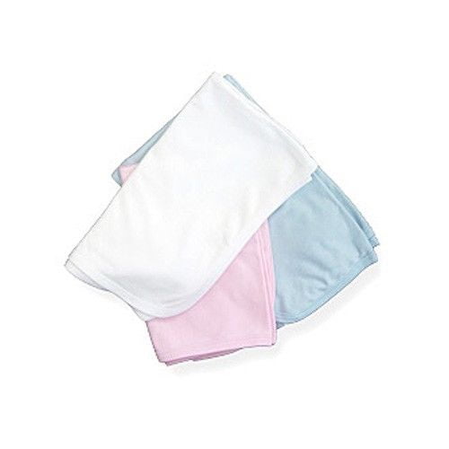 Baby Jay 100 Cotton Receiving Blanket in Blue, Pink Or White Boy Girl