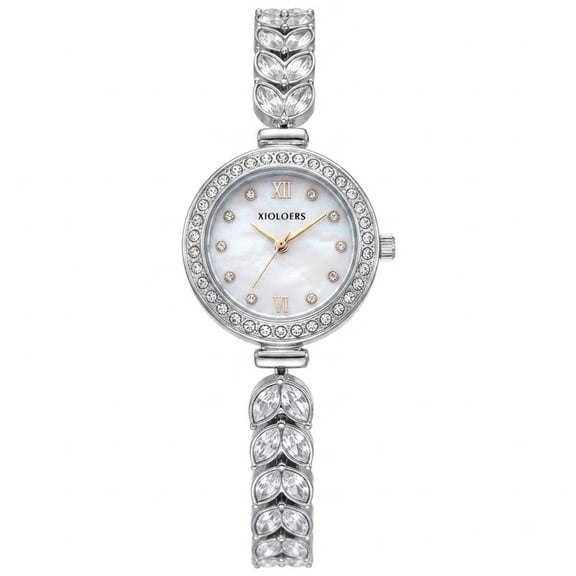 Watches for Women Quartz Analog Silver Plated Alloy Bracelet Strap Fashion Dress Wrist Watch Relojes para Mujer