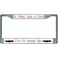 thumbnail image 1 of I Hike Like A Girl Chrome License Plate Frame, 1 of 1