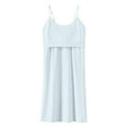 thumbnail image 6 of Feancey Cami Nightgowns for Women Cotton Sleeveless Sleep Dress Adjustable Spaghetti Strap Lounge Nightdress Cozy Soft Sleepwear with Shelf Bra Light Blue M, 6 of 7