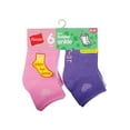 thumbnail image 3 of Hanes Toddler Girl Ankle Socks, 6 Pack, Sizes 6M-5T, 3 of 3