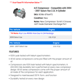 thumbnail image 2 of A/C Compressor - Compatible with 2004 - 2007 Saturn Vue 2.2L 4-Cylinder 2005 2006, 2 of 2