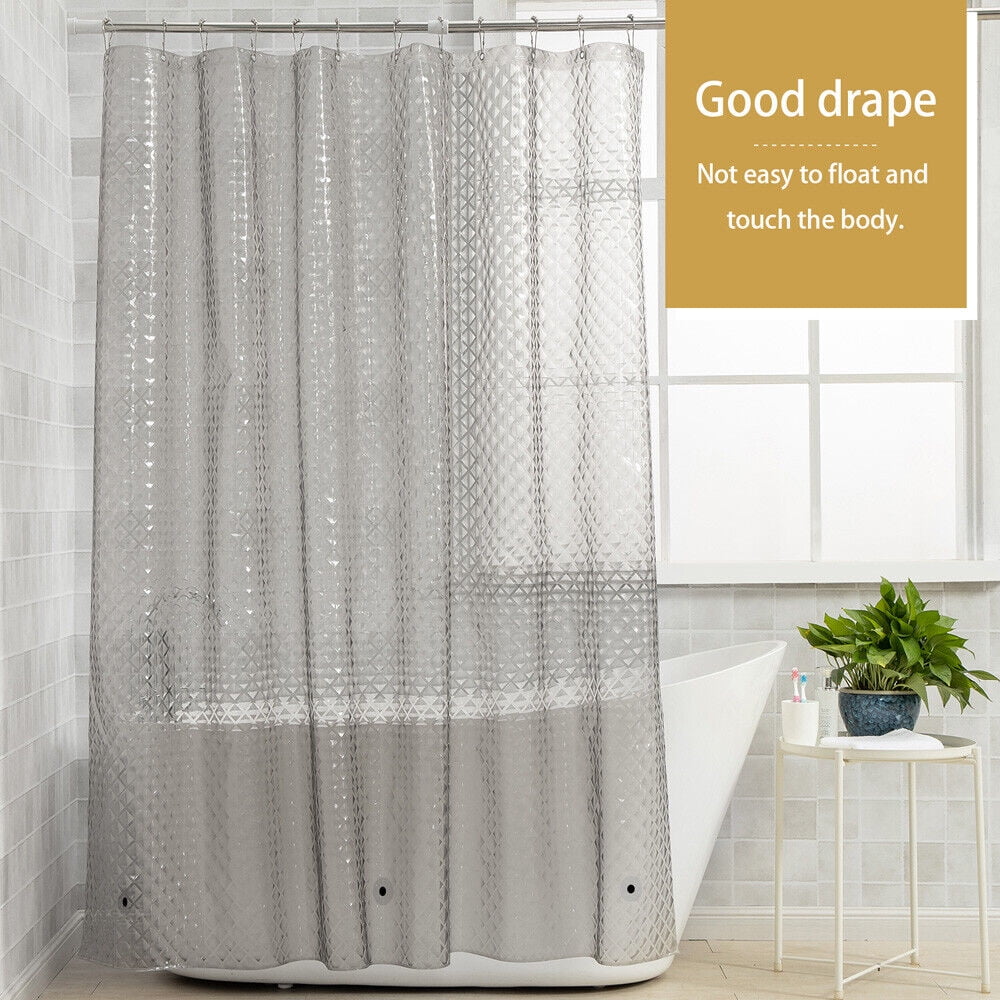 Clear Shower Curtain Liner Mildew Proof with Magnet and Hooks 72" x 72 ...