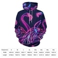 thumbnail image 4 of POBUDS Hoodie, Regular Fit Sporty Pullover Hooded Sweatshirt for Men Women Neon Flamingo 2XL, 4 of 6