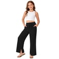 thumbnail image 5 of BOOMNY Toddler Girls Baggy Pants Wide Leg Pants for Girl Trendy Solid Color Elastic Waist Drawstring Lightweight Loose Fit Summer Beach Joggers With Pocket, 5 of 8
