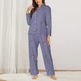 thumbnail image 2 of Pajama Sets for Women 2 Pcs, viburnum berries pattern Button Down Long Sleeve Sleepwear Lounge PJ Sets, 2 of 6