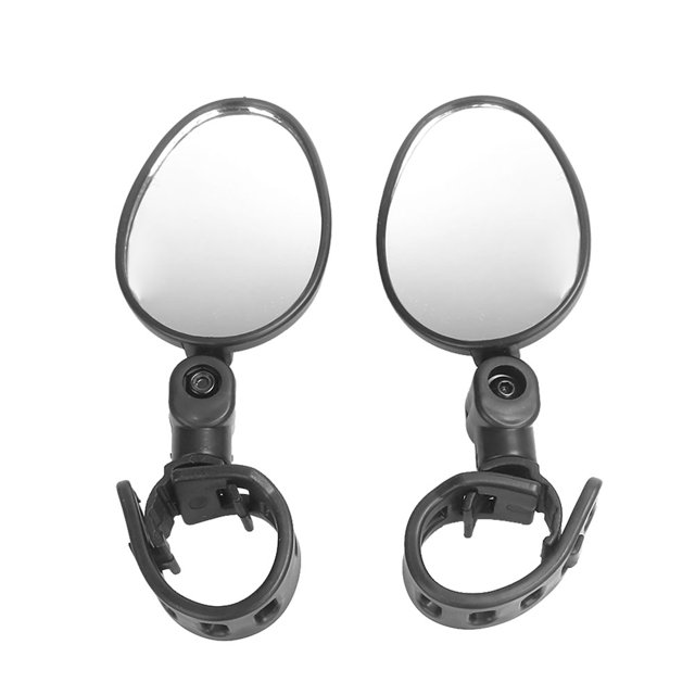 Graflsoa Quick-Release Oval Rearview Mirrors for Bikes & Electric Scooters - 2-Pack, Durable Plastic Frame, Easy Installation for 16-35mm Handlebars, Black